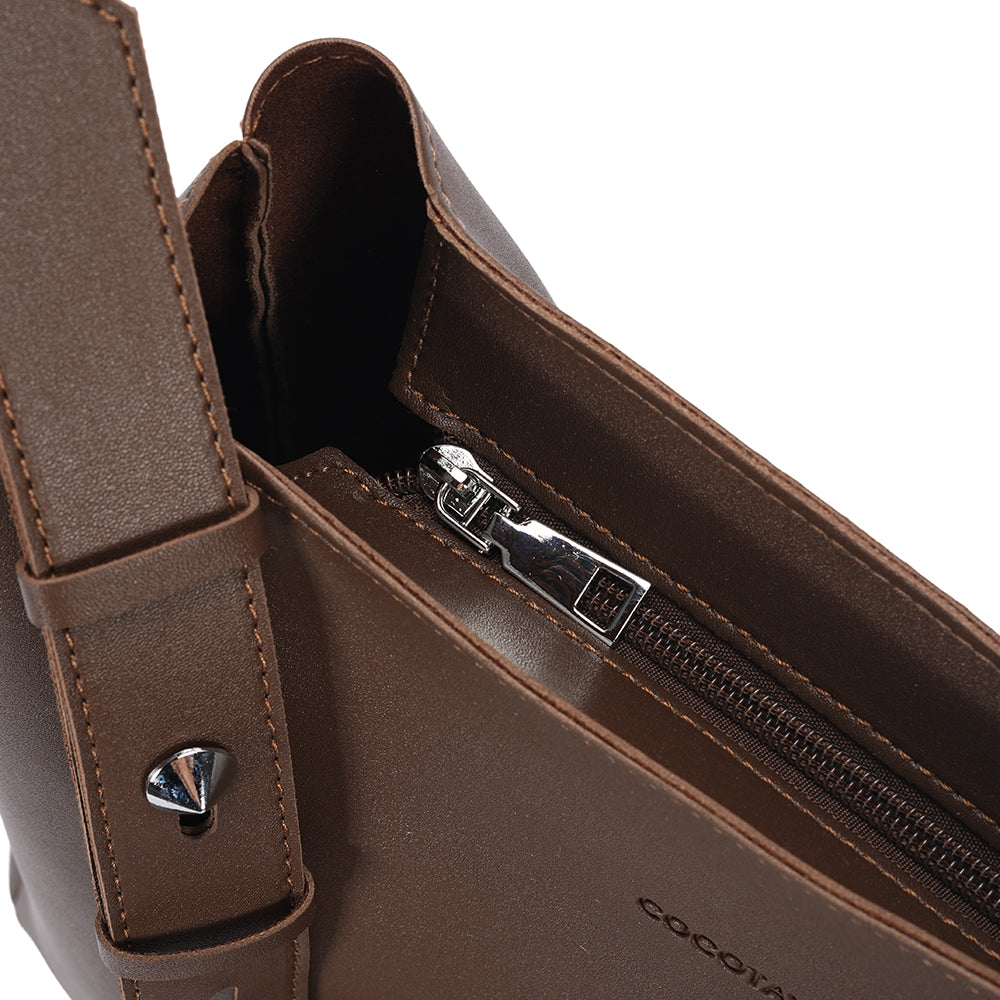 (COCOTAYA)Simple leather crossbody bag, large capacity tote bag with small pouch