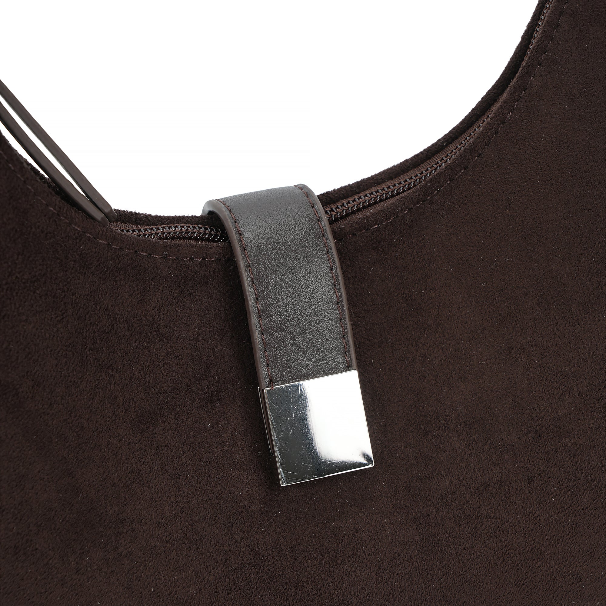 (cocotaya)Luna Buckle Bag Minimalist retro metal clasp crescent-shaped shoulder bag, casual shoulder bag