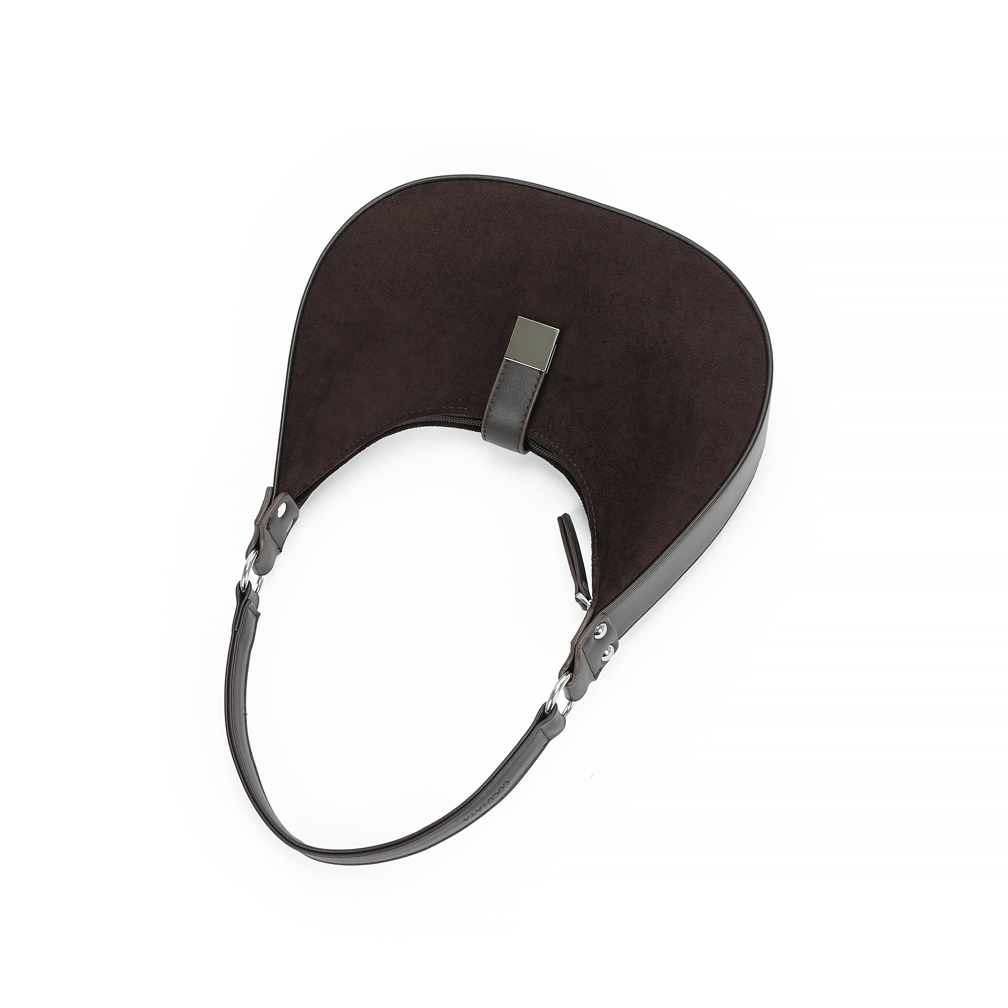 (cocotaya)Luna Buckle Bag Minimalist retro metal clasp crescent-shaped shoulder bag, casual shoulder bag