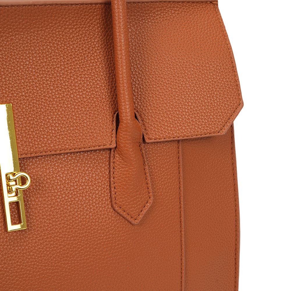 (COCOTAYA)Retro elegant preppy style large capacity flap handbag