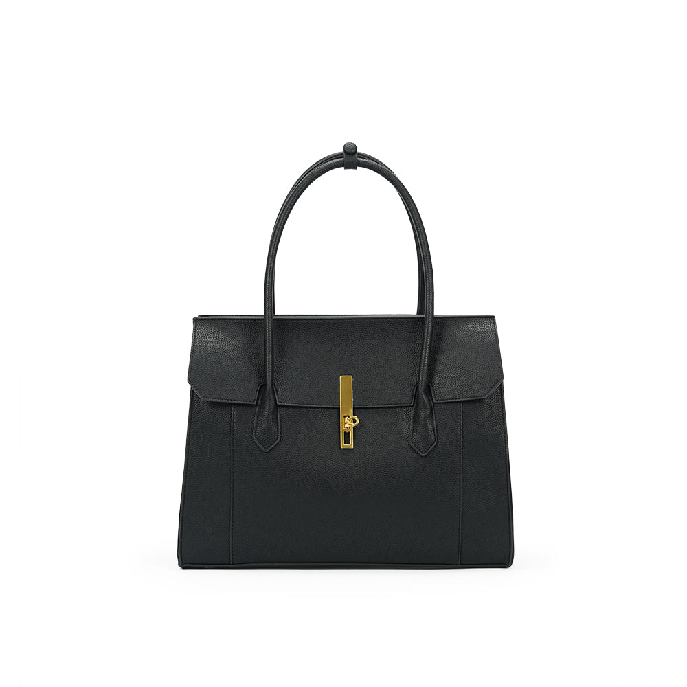 (COCOTAYA)Retro elegant preppy style large capacity flap handbag