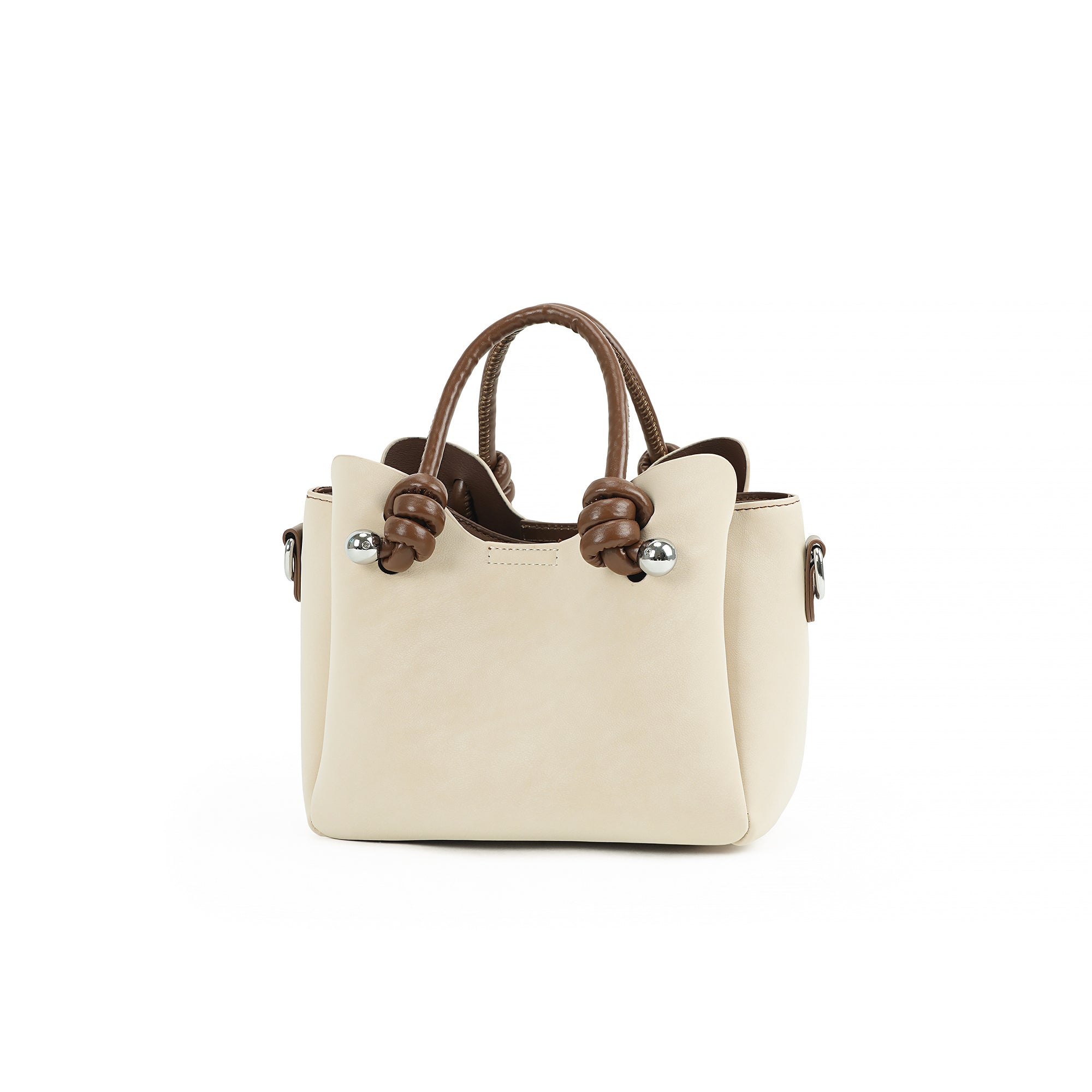 (cocotaya) Elegant Soft Leather Mini Tote Handbag Detachable Adjustable Crossbody Strap Women Daily