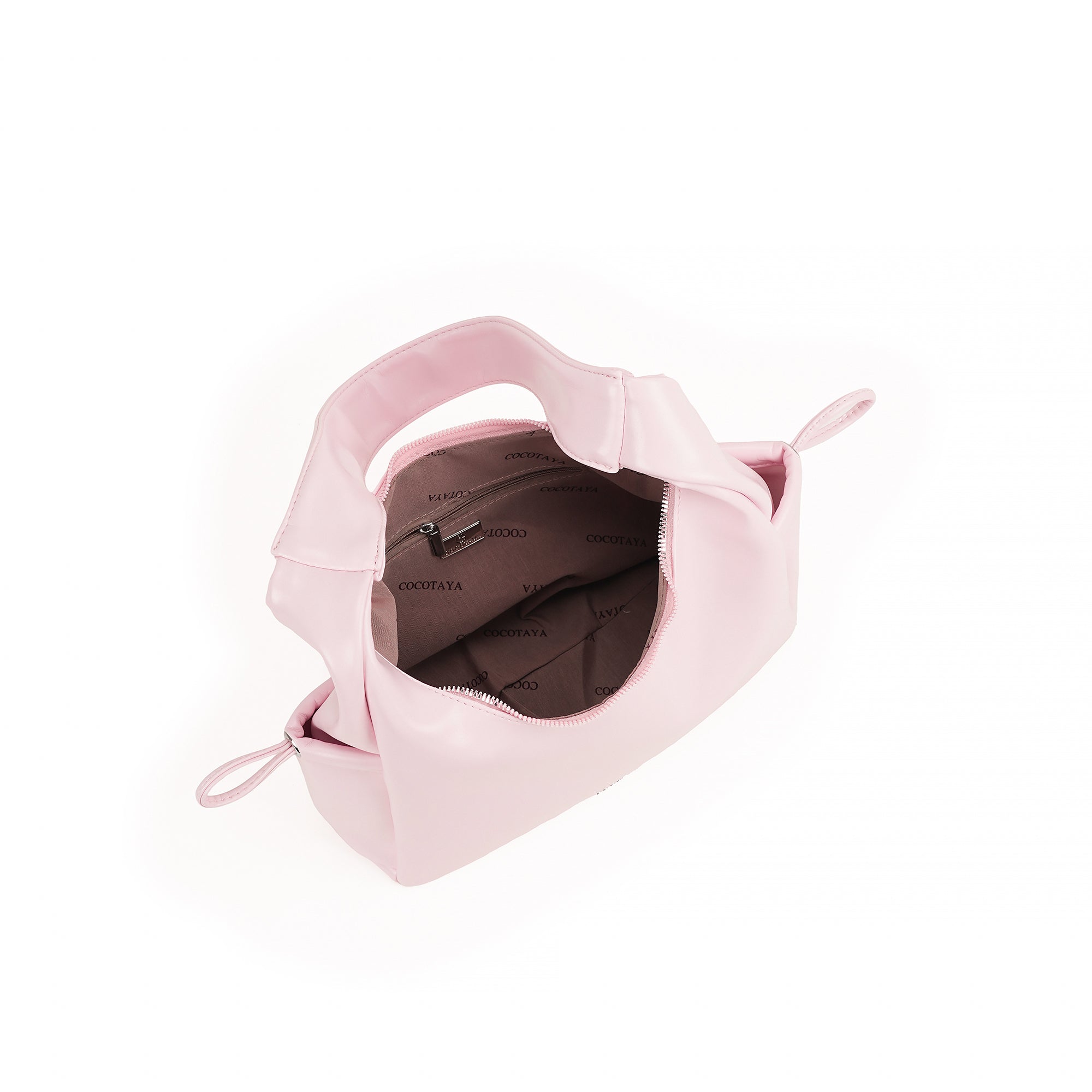 (cocotaya)All-Match Curved Hobo Handbag, Single Strap Side Drawstring Loop Leather Shoulder Bag