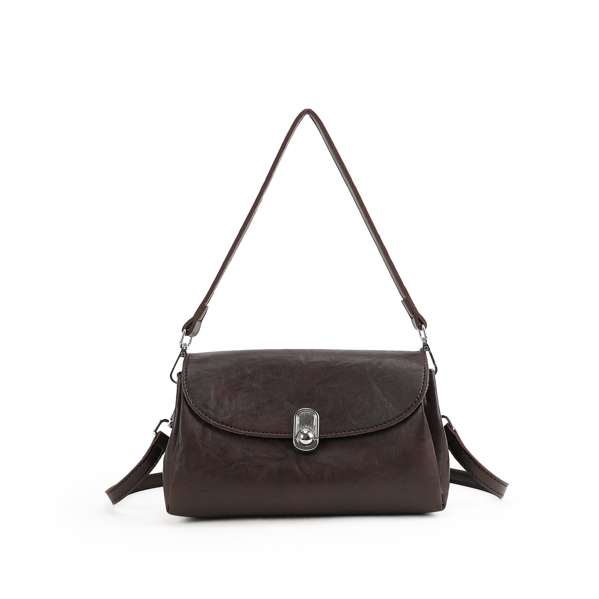 (cocotaya)Soft Leather Flip Shoulder Bag, Single Detachable Adjustable Strap Convertible Crossbody Handbag For Daily Street Outfits