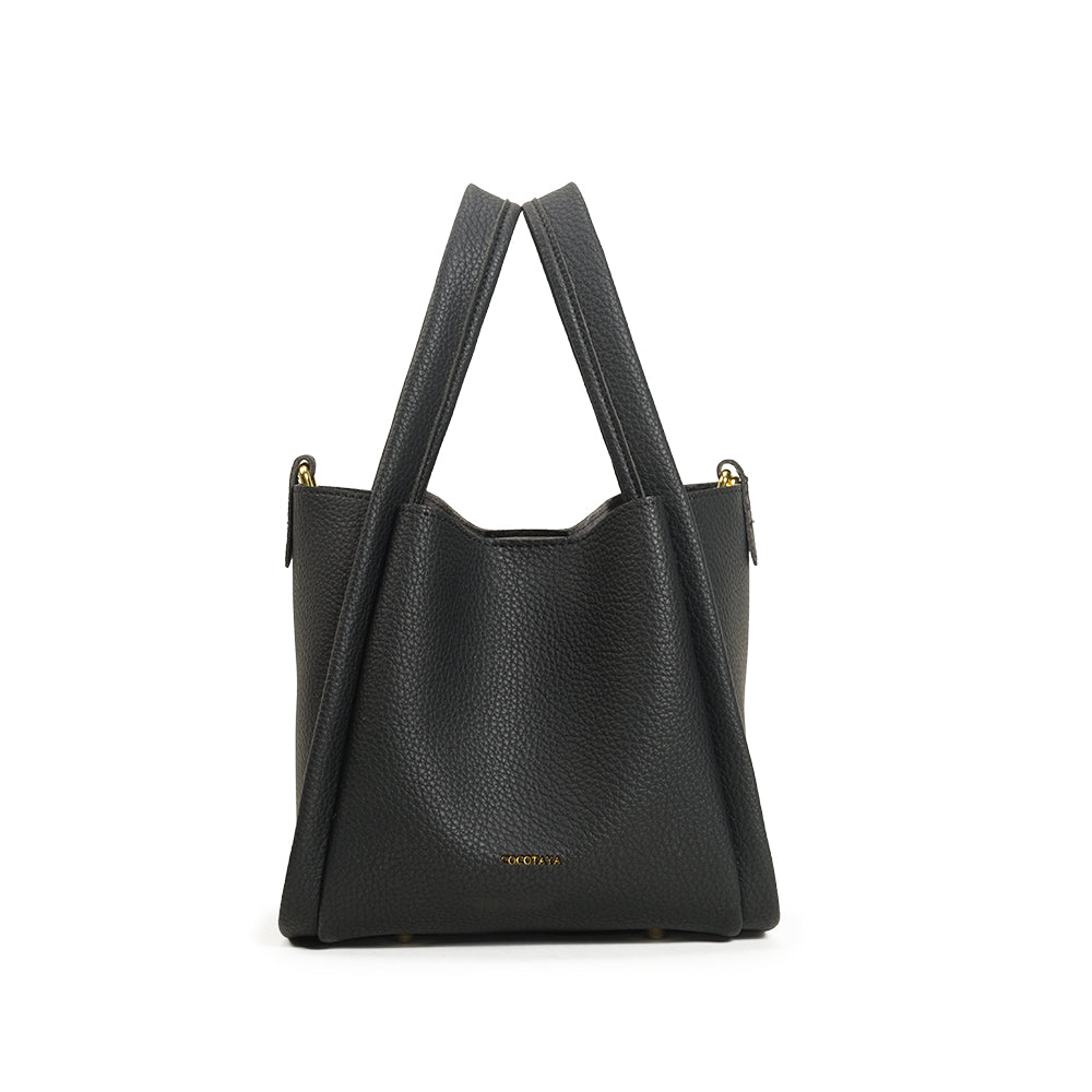 Fashion PU leather handbag large capacity solid color crossbody bucket bag