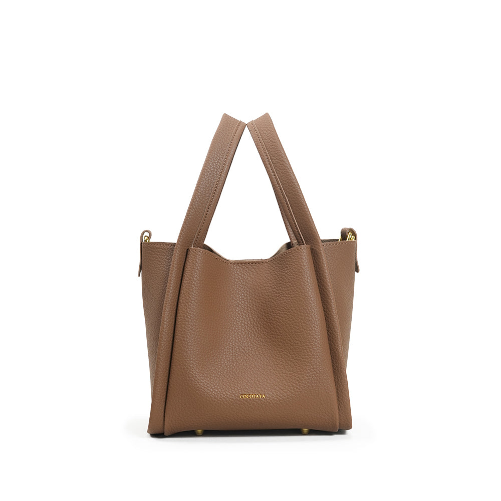 Fashion PU leather handbag large capacity solid color crossbody bucket bag