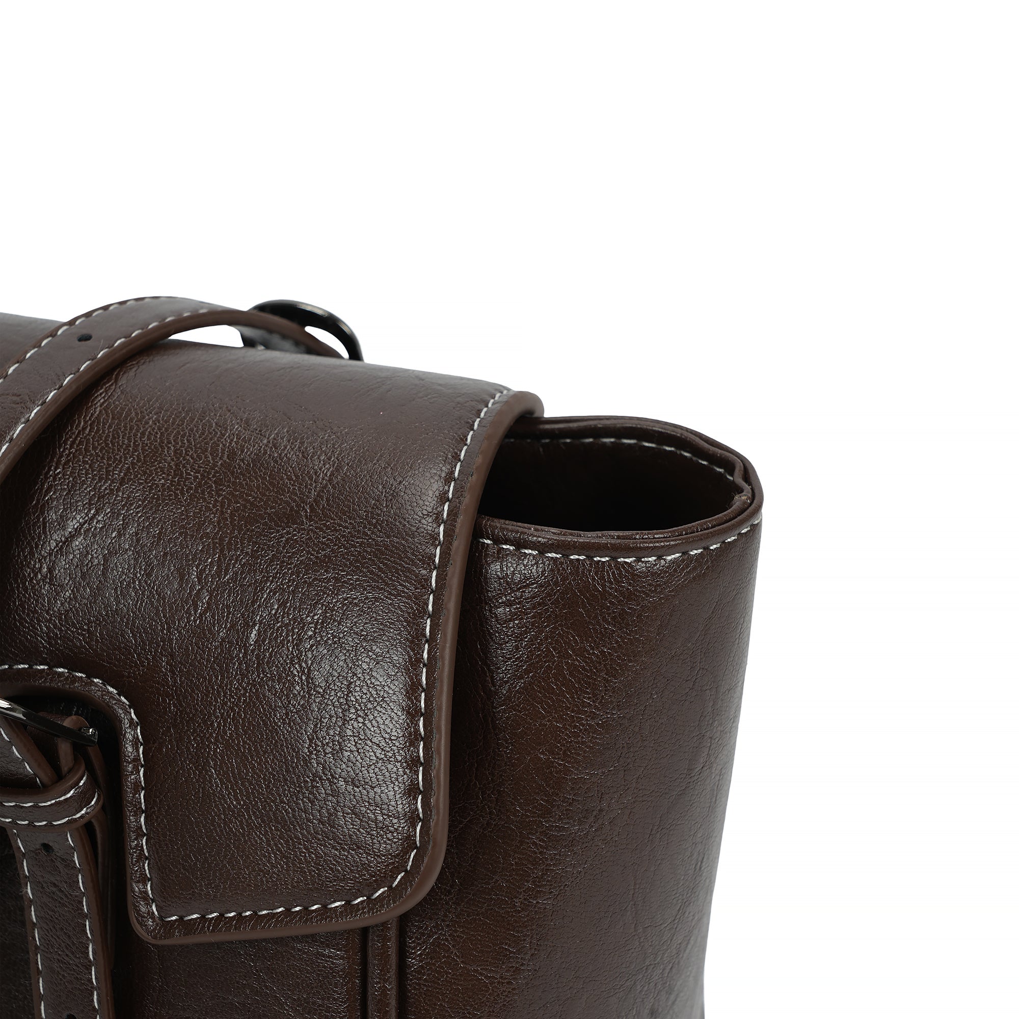 (cocotaya)Celine Bag Retro Buckle Commuter PU Leather Tote Shoulder Bag