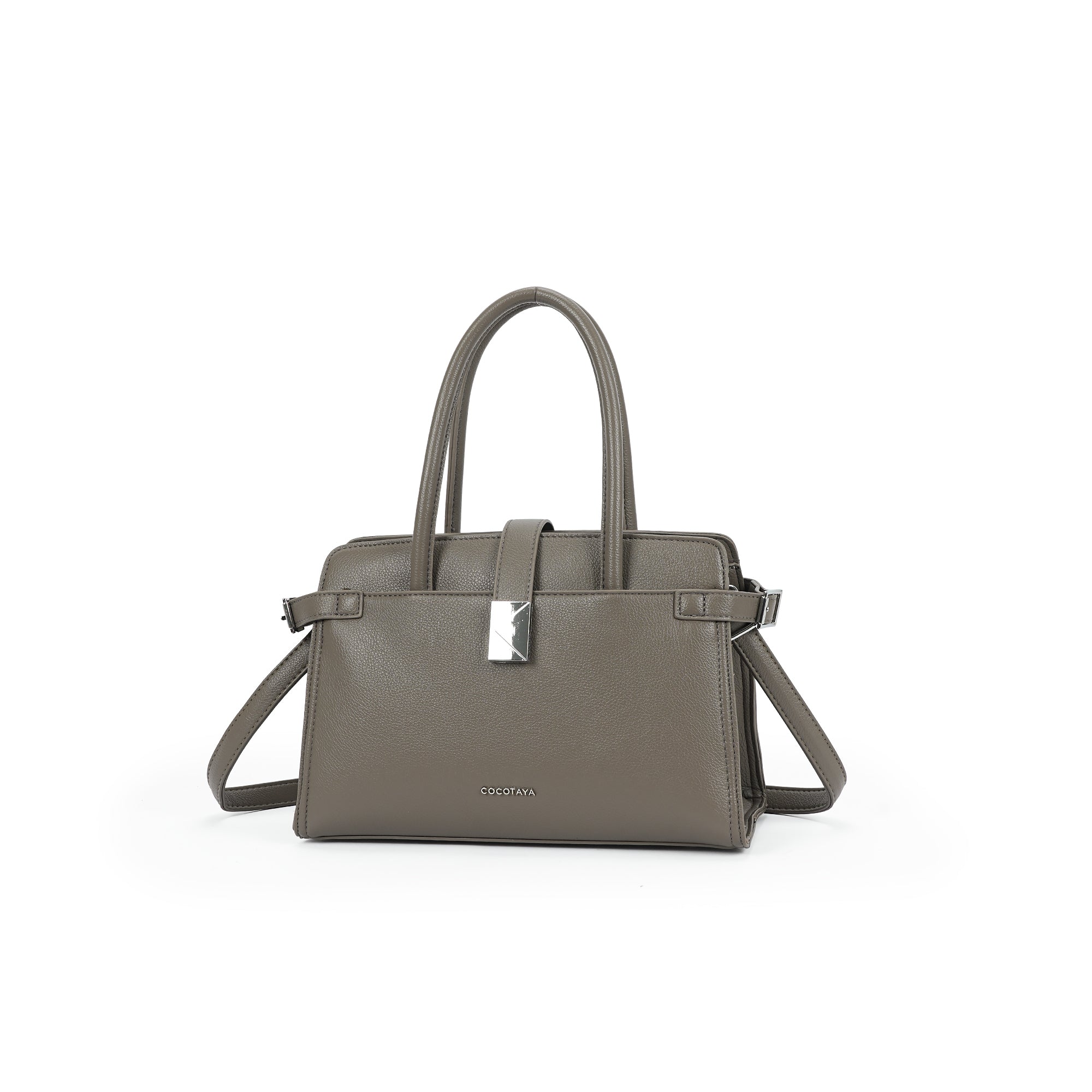 (cocotaya)Mara Bag Minimalist Metal Accent Work Tote Bag, Crossbody & Top Handle Purse