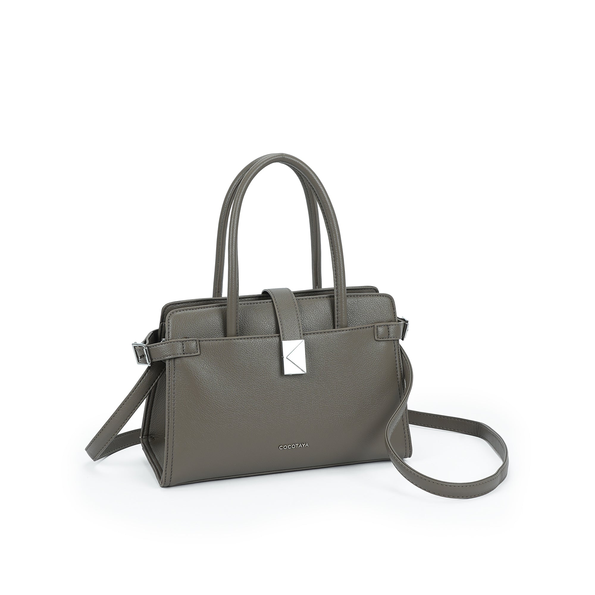 (cocotaya)Mara Bag Minimalist Metal Accent Work Tote Bag, Crossbody & Top Handle Purse