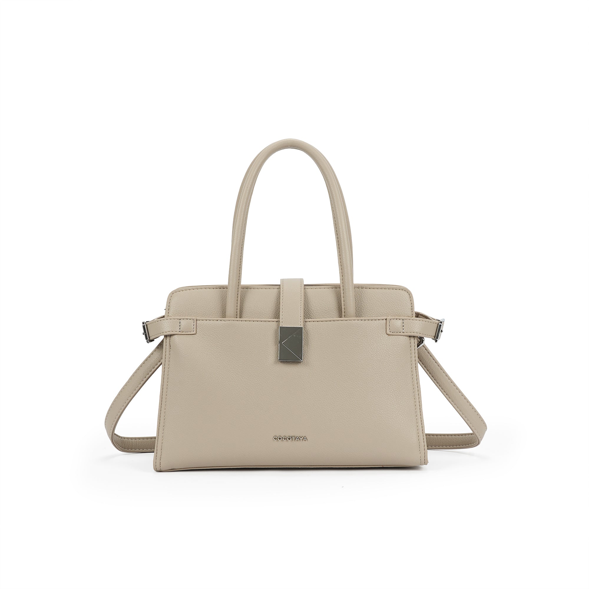 (cocotaya)Mara Bag Minimalist Metal Accent Work Tote Bag, Crossbody & Top Handle Purse
