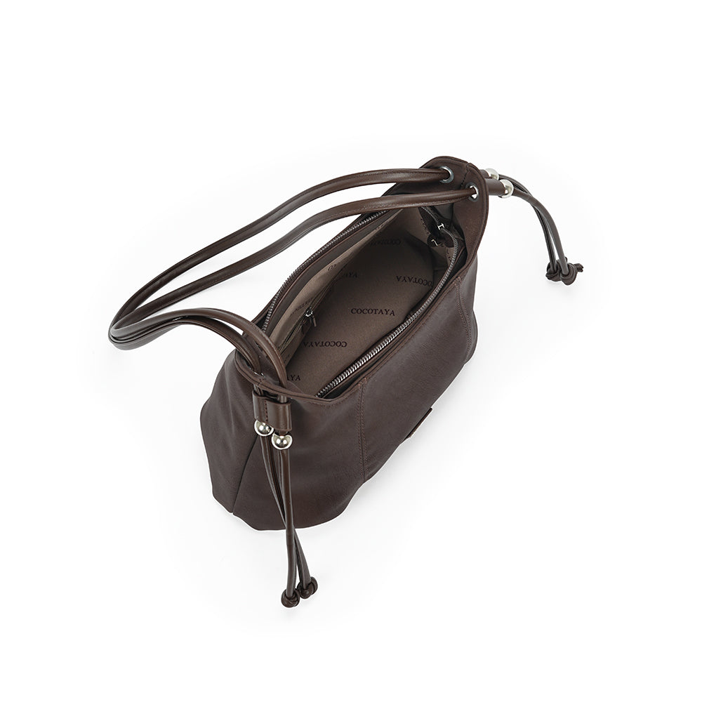 (COCOTAYA)Pumpkin Bag Retro PU Shoulder Bag Exquisite Crossbody Bag