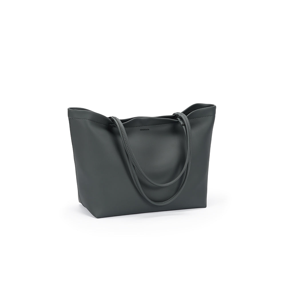 (COCOTAYA)Simple soft leather shoulder bag Fashionable and versatile solid color tote bag