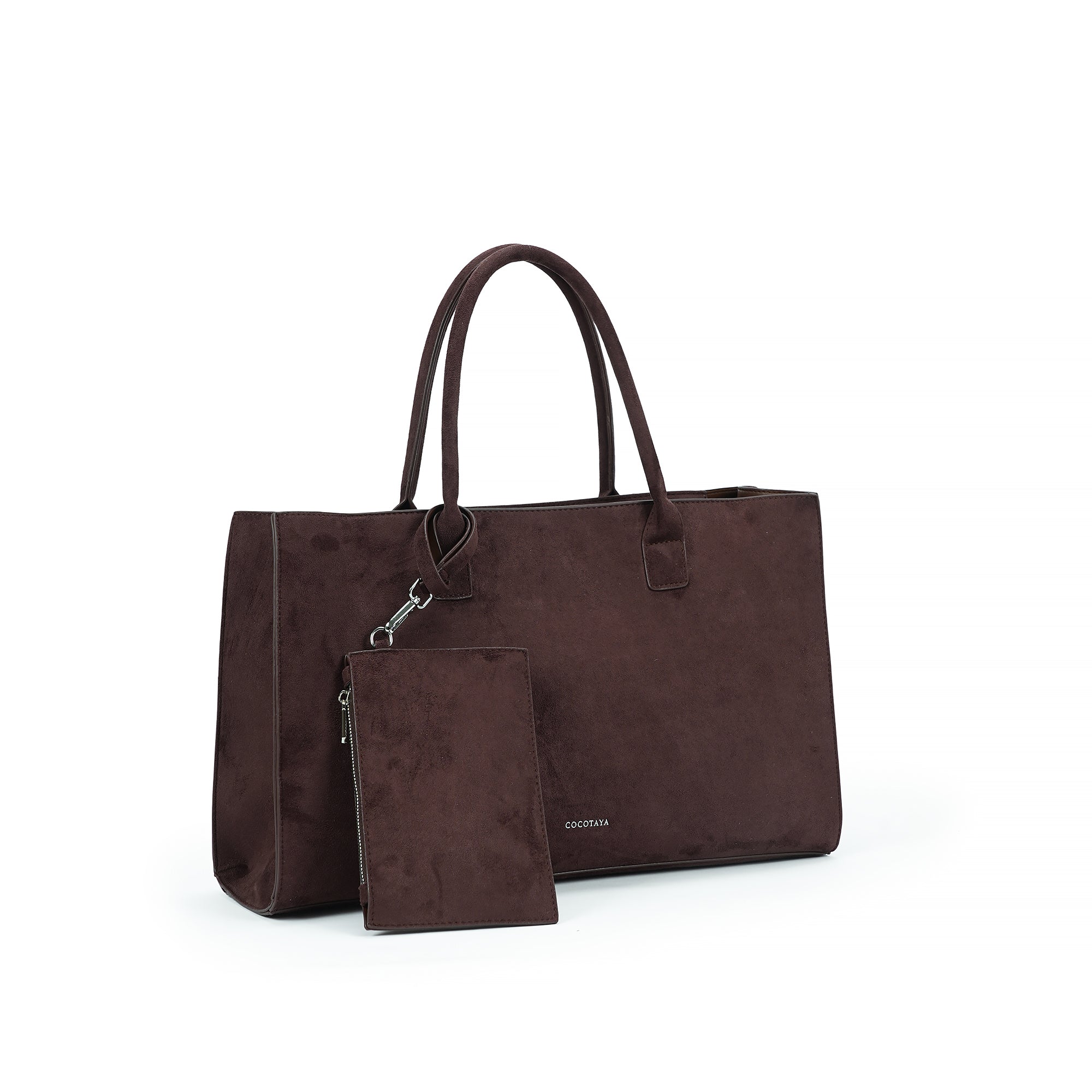 (cocotaya)Sepia Bag Retro large capacity tote bag/handbag with small pouch