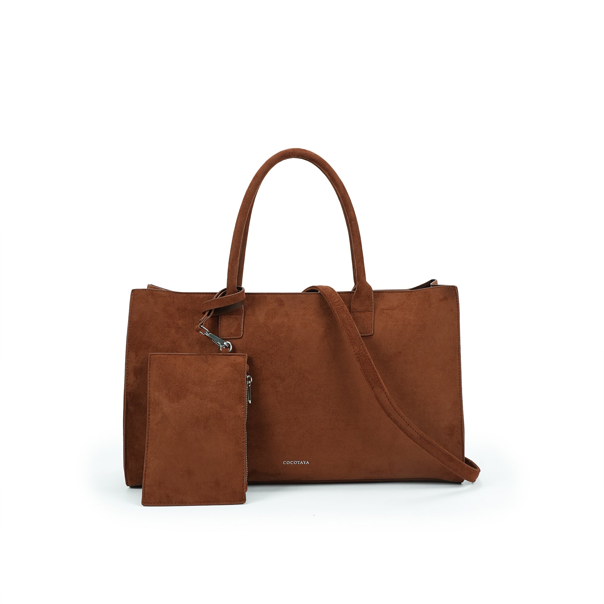(cocotaya)Sepia Bag Retro large capacity tote bag/handbag with small pouch