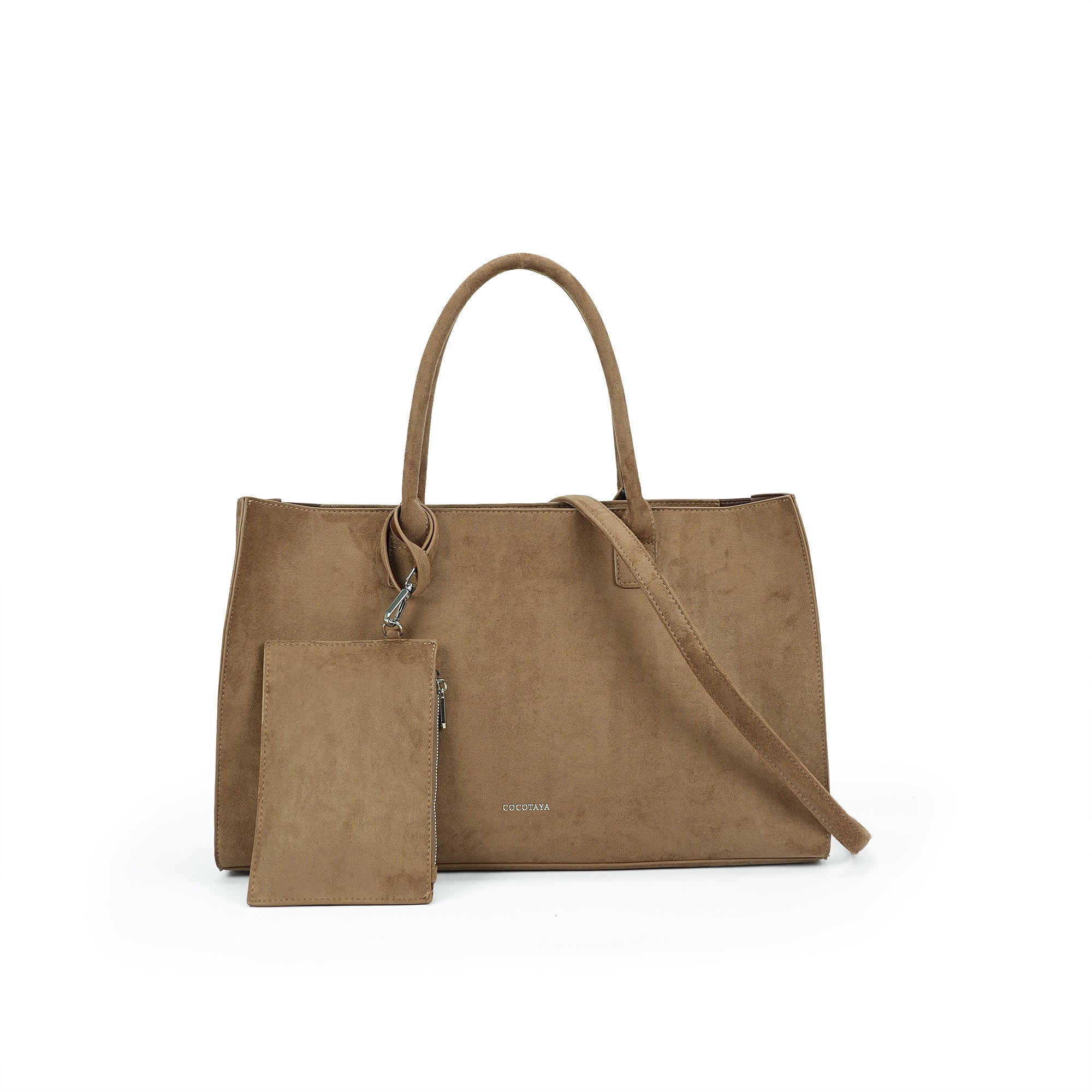 (cocotaya)Sepia Bag Retro large capacity tote bag/handbag with small pouch