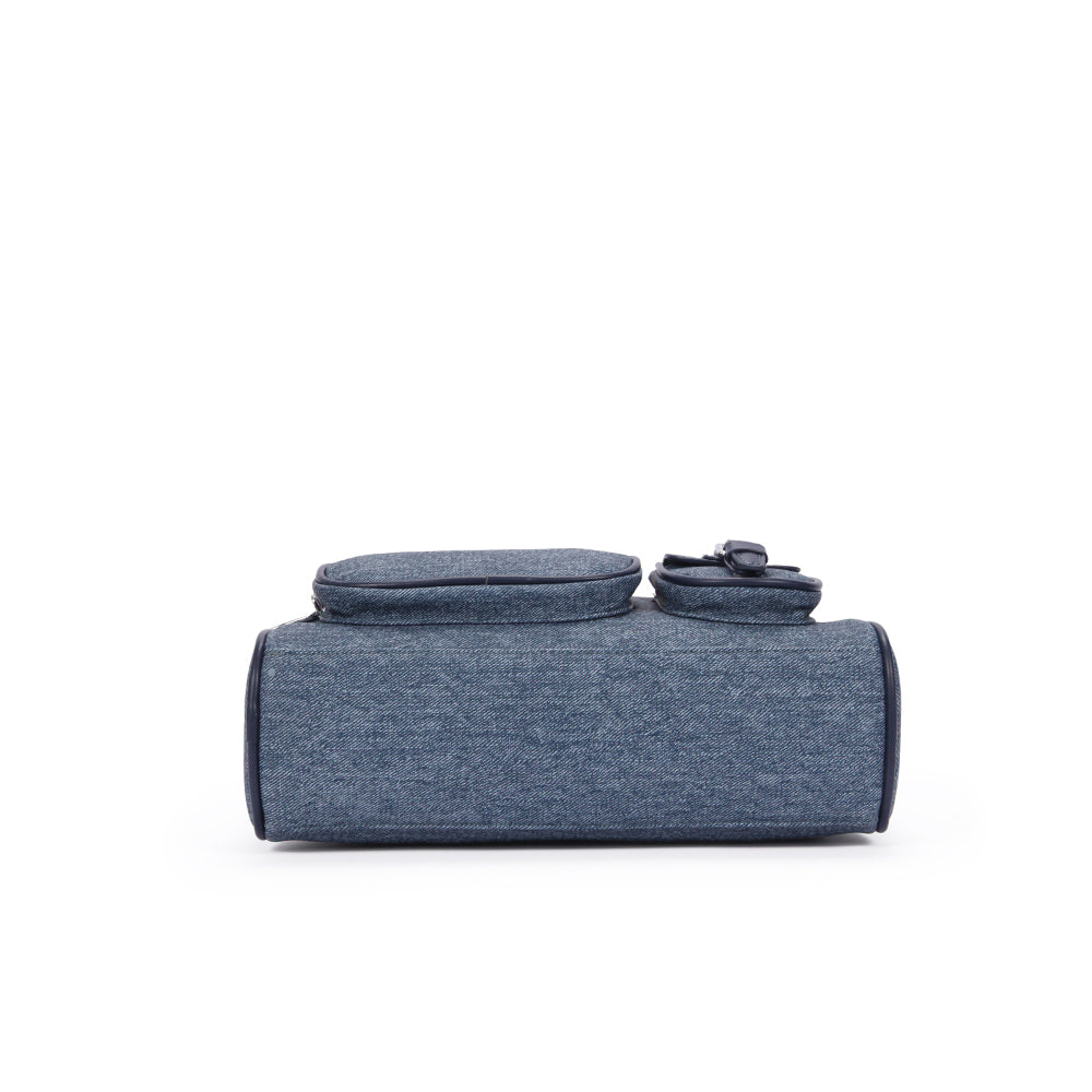 (COCOTAYA) Fashionable and popular denim multi-pocket versatile Boston bag with large capacity handbag