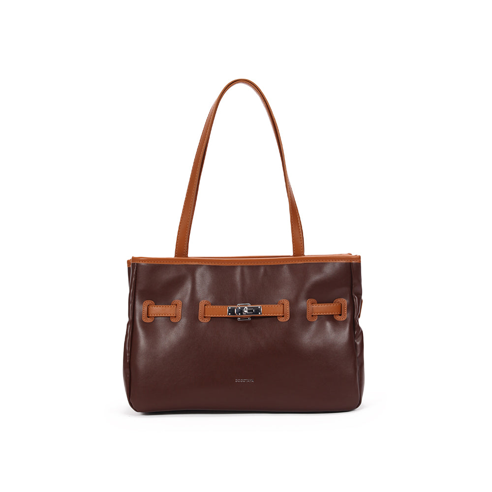 Fashion solid color handbag, large capacity PU material, novel and unique design, multiple carrying methods