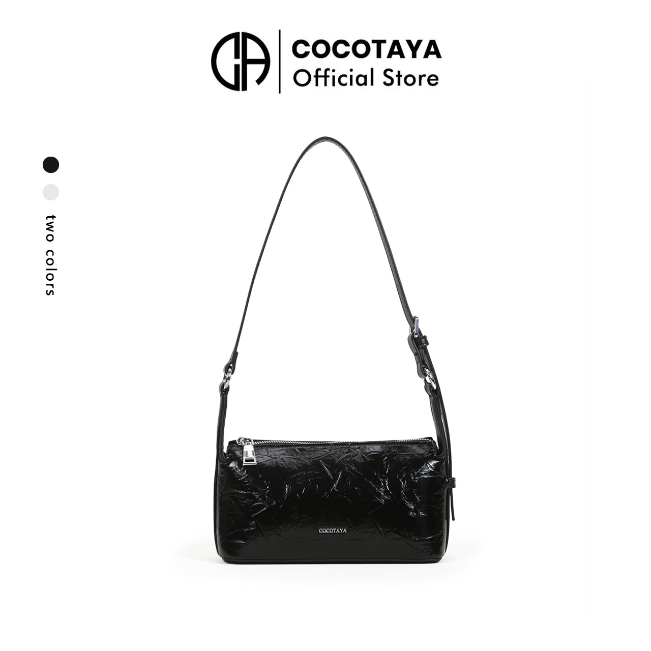 (COCOTAYA) Fashionable and elegant pleated design shiny small square handbag, casual and versatile single shoulder crossbody underarm bag