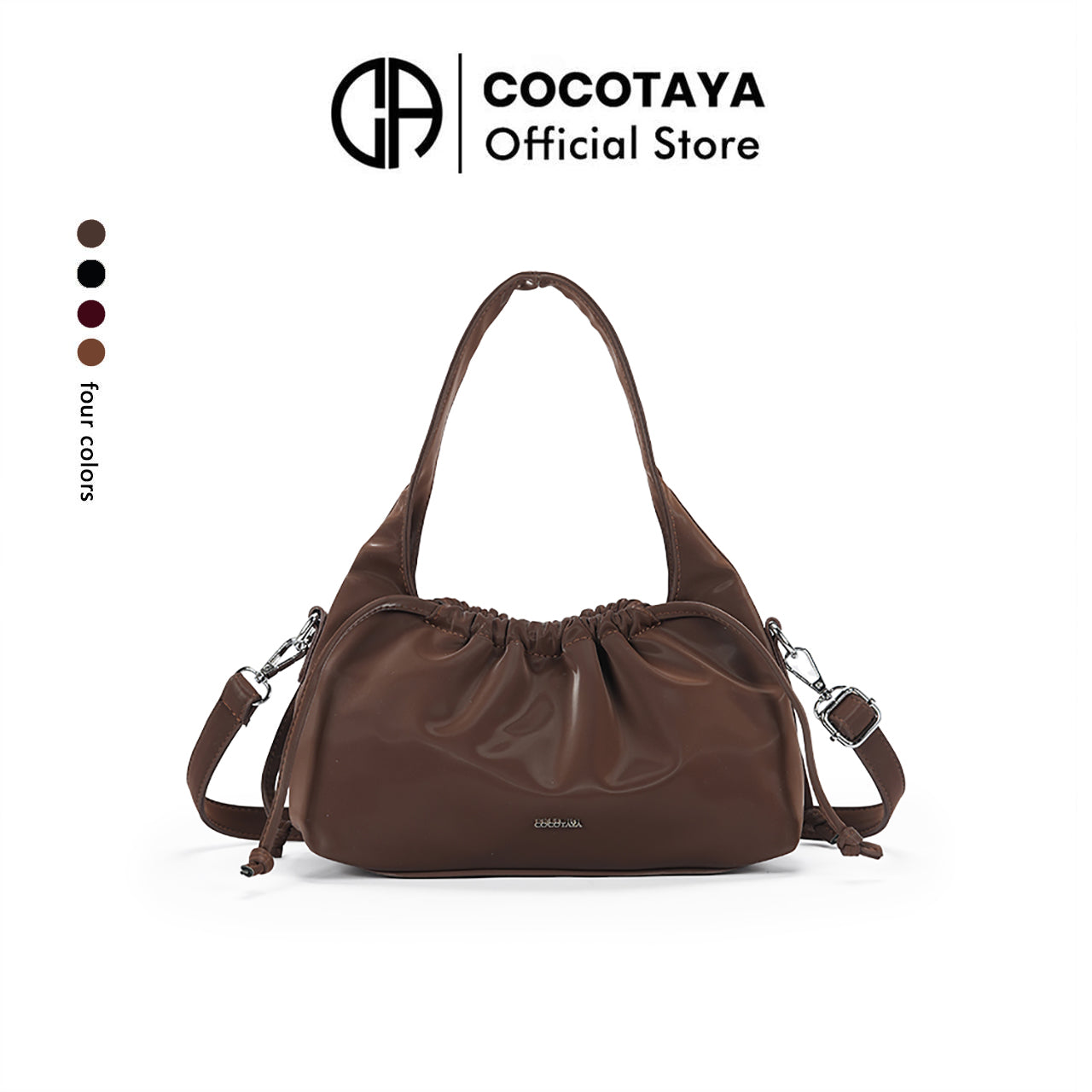 (COCOTAYA) PU Women's Fashion Large Capacity Handbag Single Shoulder Commuter Underarm Bag