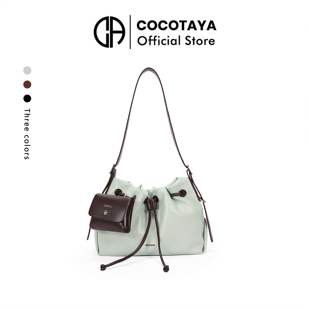 (COCOTAYA) Women's Fashion PU Soft Leather Drawstring Handbag, Large Capacity Crossbody Bag