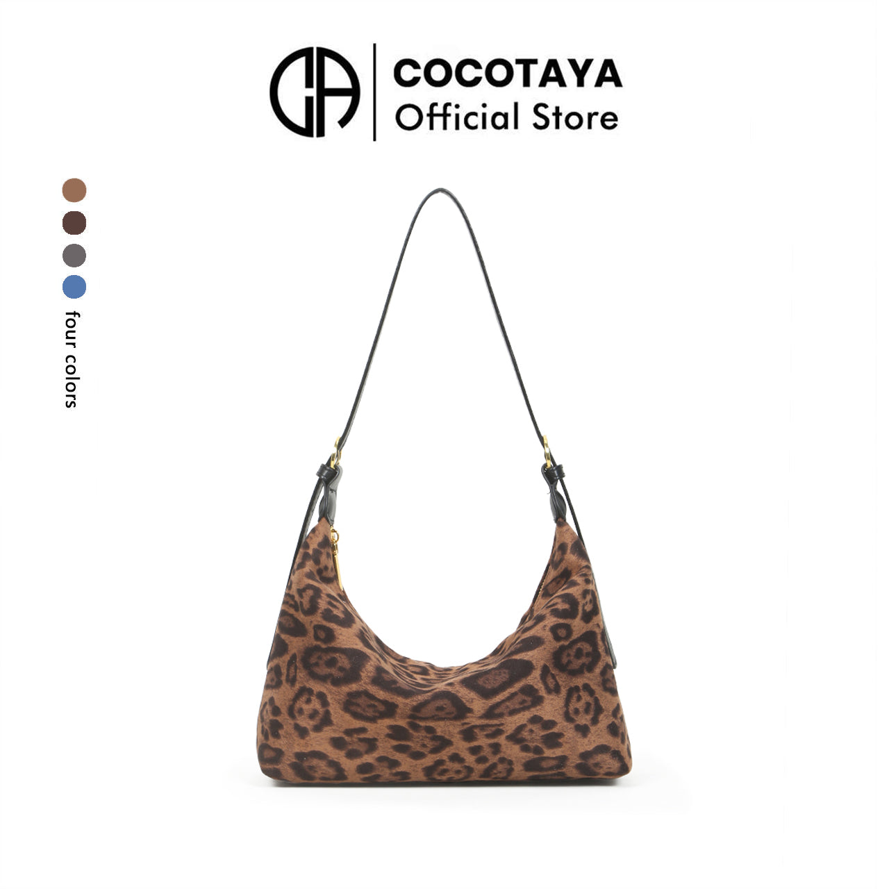Fashion leopard print retro underarm bag commuter shoulder messenger bag