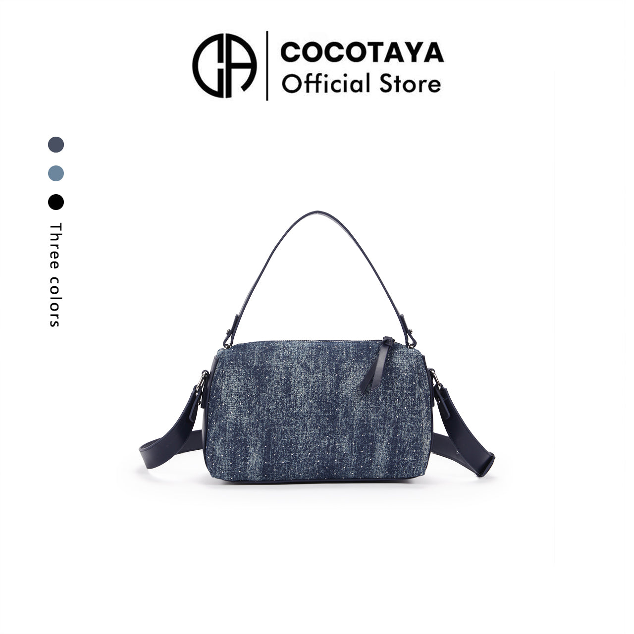 (COCOTAYA) Fashion casual denim handbag simple commuter messenger bag