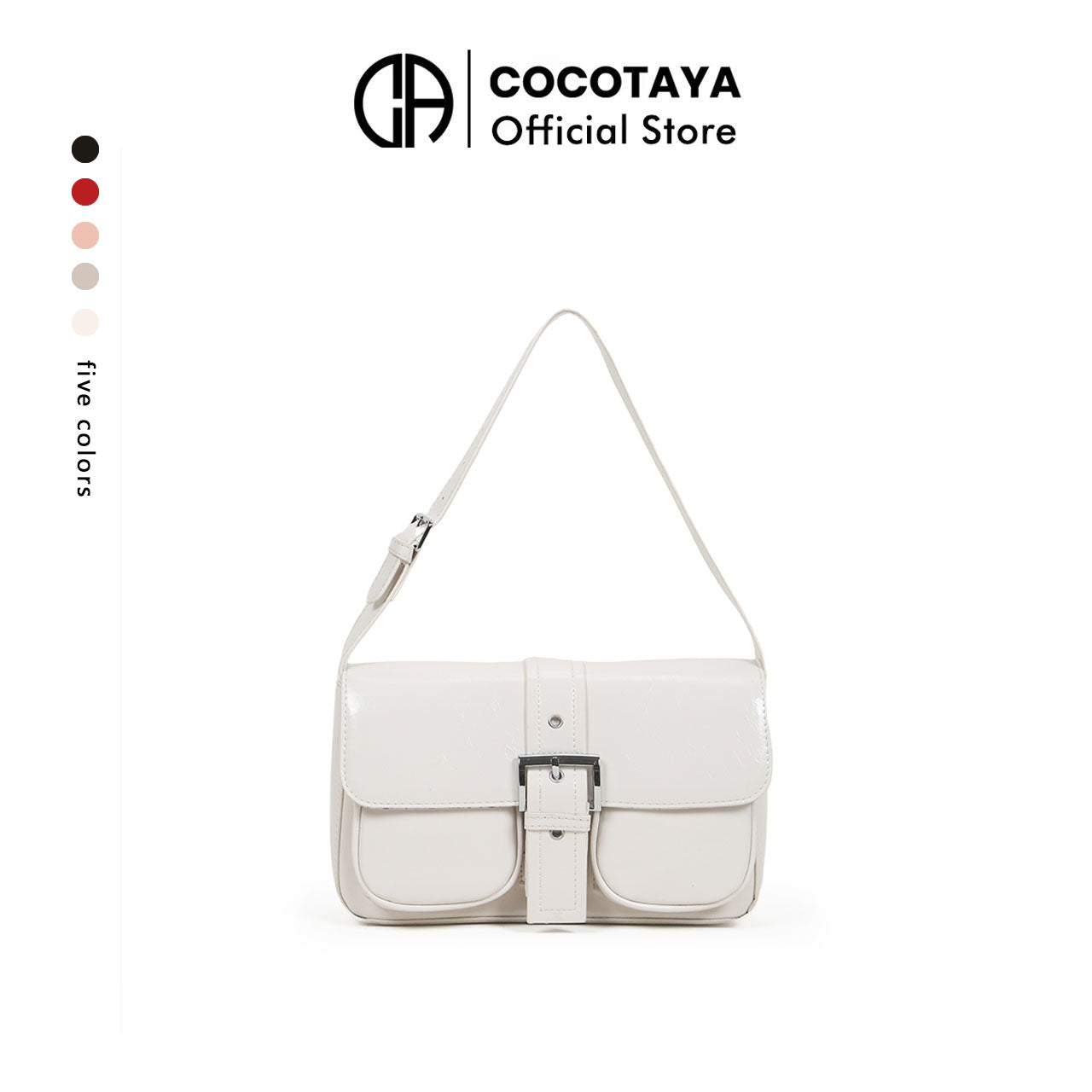 High-end women's solid color shoulder bag, new style versatile underarm simple commuter bag