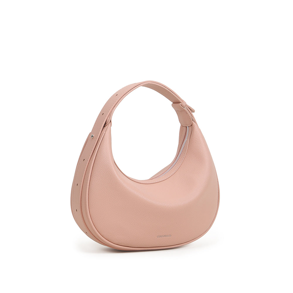 New PU leather half-moon bag, adjustable shoulder strap, versatile hand-held messenger shoulder bag, trendy crescent dumpling bag