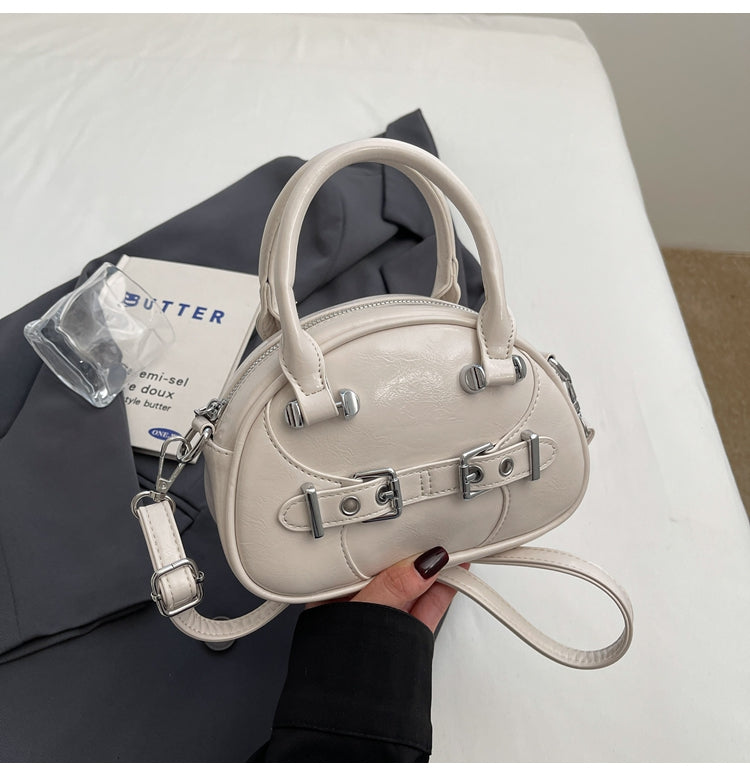 Classic trendy cute handbag, high-quality simple solid color shoulder bag for women