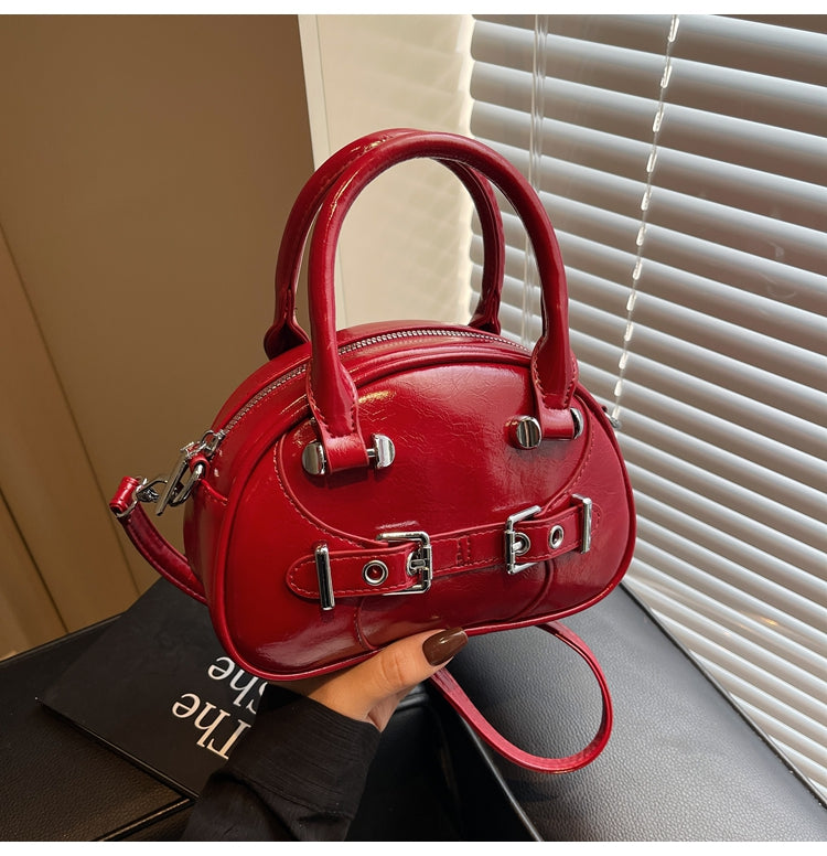 Classic trendy cute handbag, high-quality simple solid color shoulder bag for women