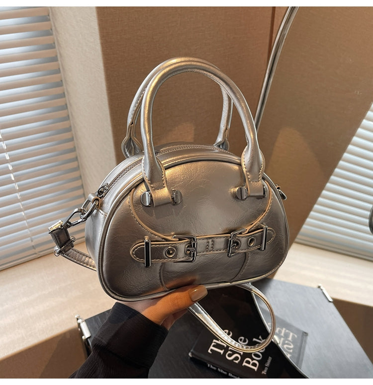 Classic trendy cute handbag, high-quality simple solid color shoulder bag for women