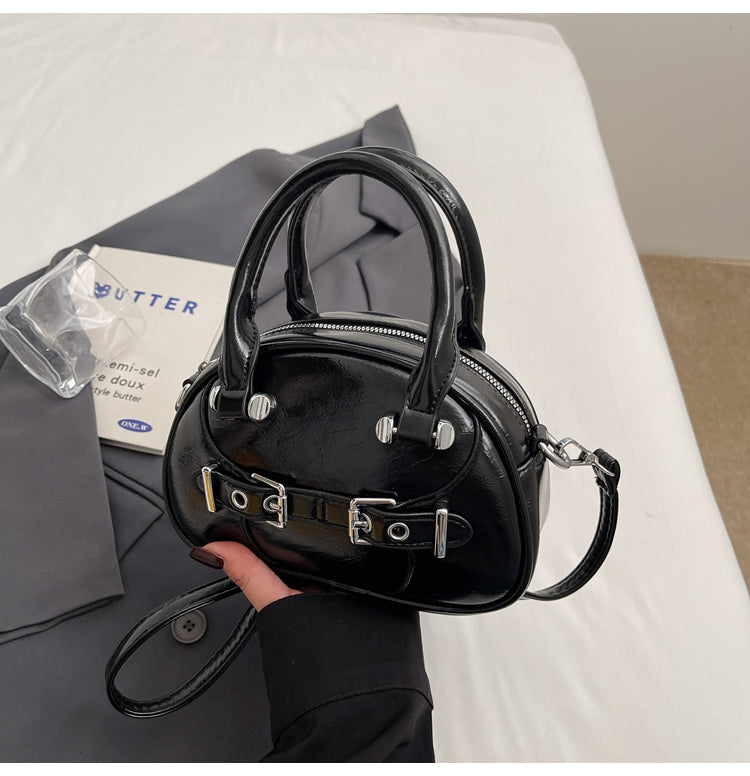 Classic trendy cute handbag, high-quality simple solid color shoulder bag for women