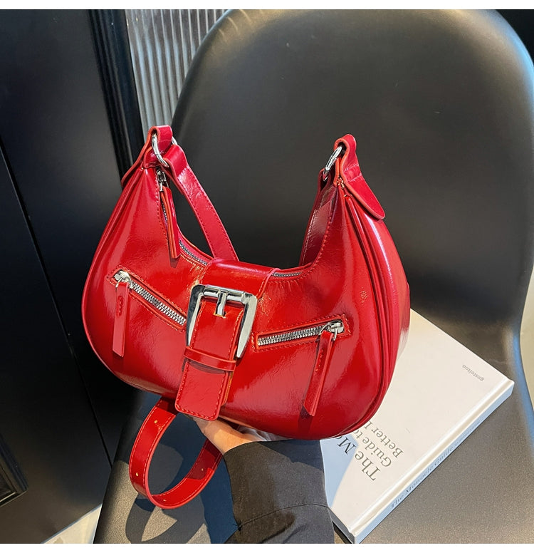 Large capacity retro ladies bag, fashionable design shoulder messenger bag, casual commuter dumpling bag
