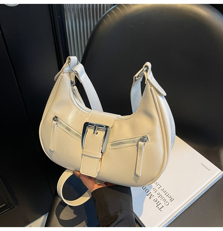 Large capacity retro ladies bag, fashionable design shoulder messenger bag, casual commuter dumpling bag