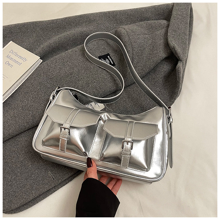 Fashionable multi-pocket women's bag, versatile trendy commuting shoulder messenger bag
