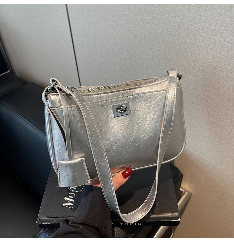 Fashionable and simple style small square bag under the armpit, versatile trendy commuting shoulder messenger bag