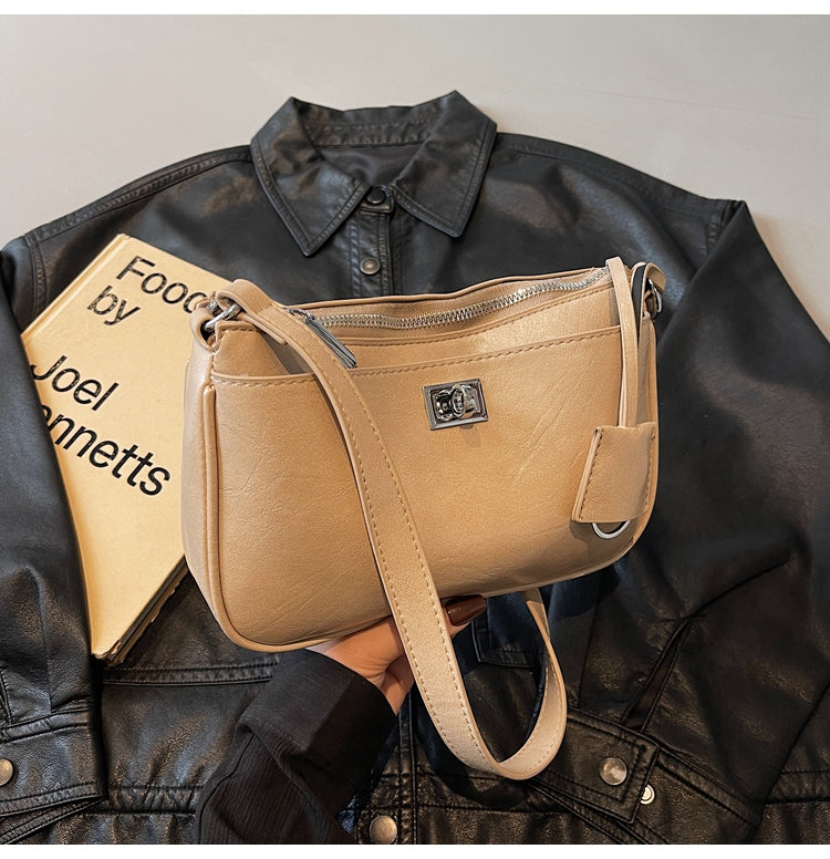 Fashionable and simple style small square bag under the armpit, versatile trendy commuting shoulder messenger bag