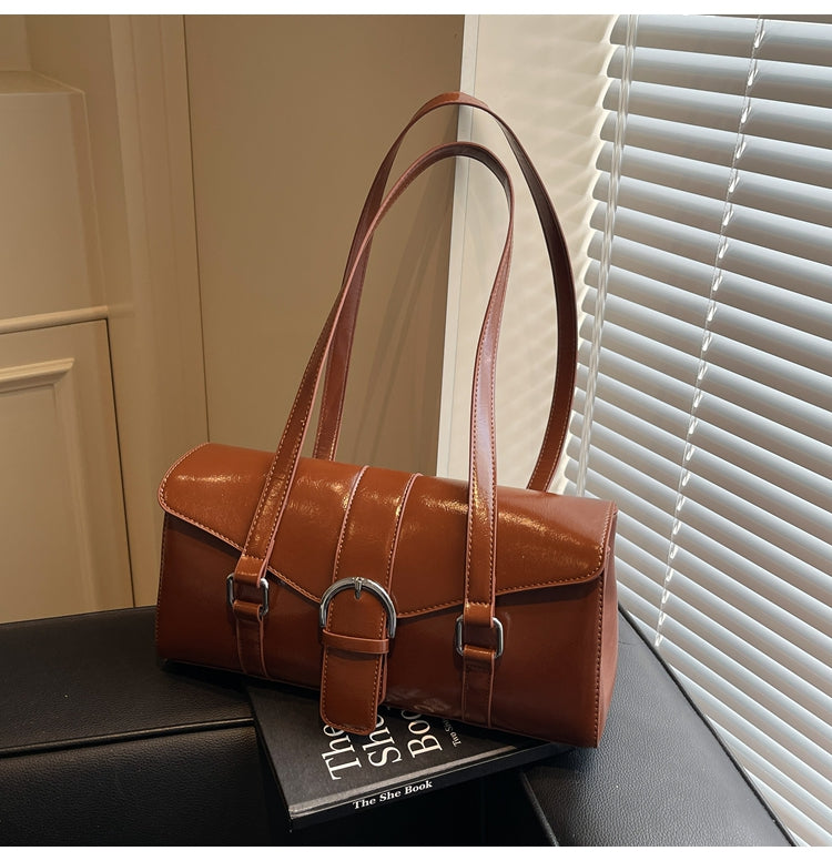 High-grade solid color simple underarm women's bag, casual and versatile commuter bag