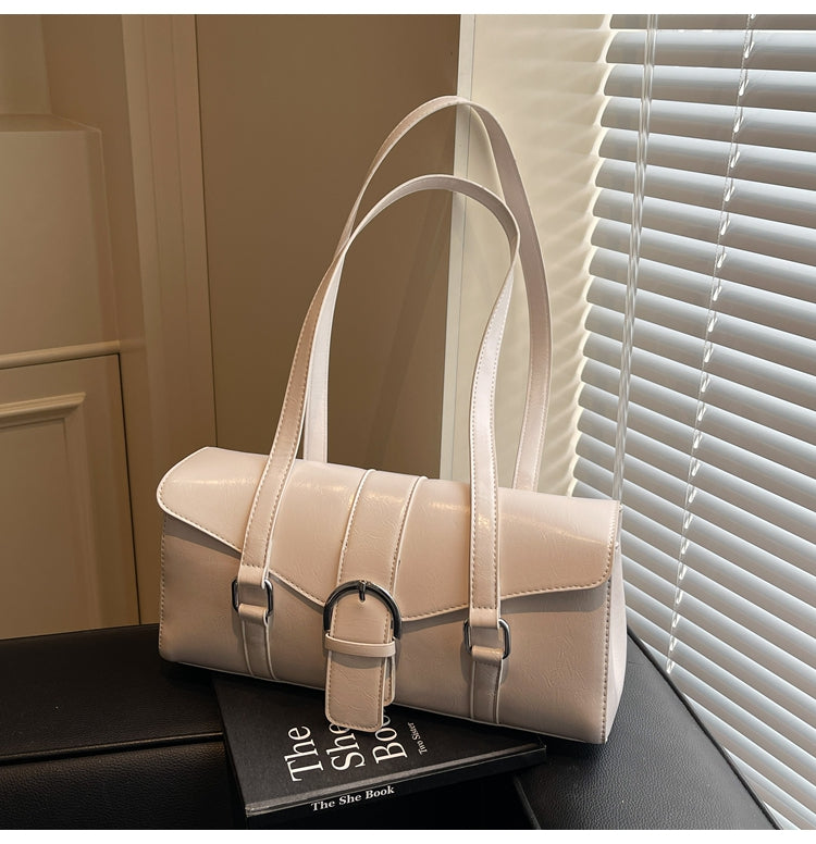 High-grade solid color simple underarm women's bag, casual and versatile commuter bag