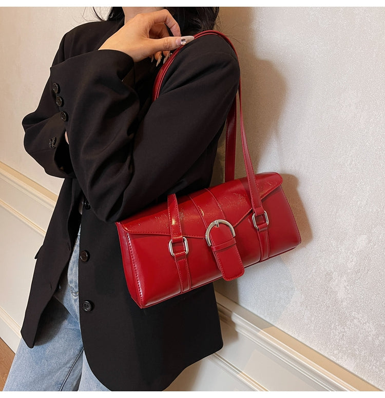 High-grade solid color simple underarm women's bag, casual and versatile commuter bag