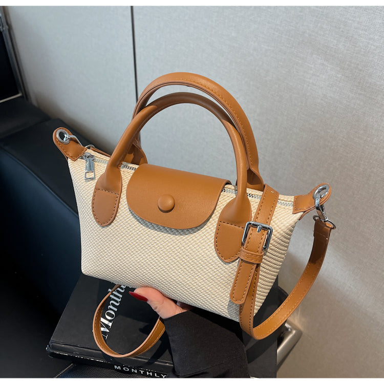 New high-end women's handbag, fashionable retro color matching shoulder messenger bag