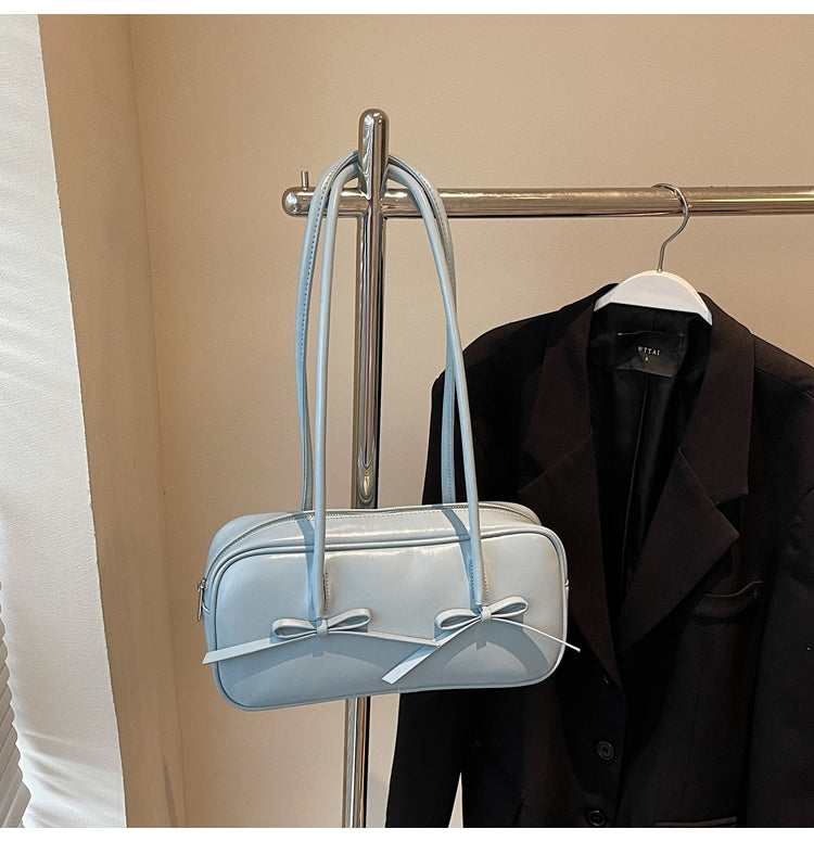 High-end commuter retro bag, bow design large capacity shoulder underarm bag