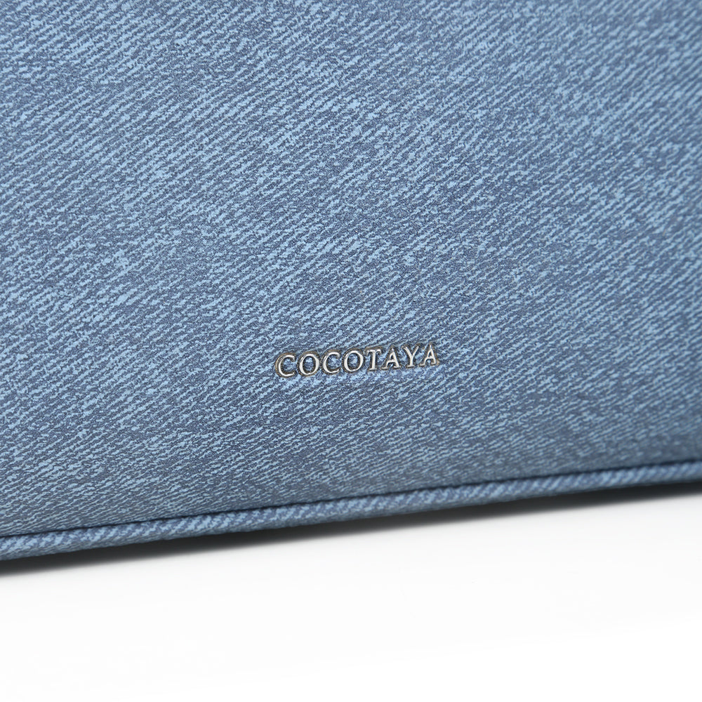 New color matching denim design casual handbag, solid color PU leather shoulder messenger bag