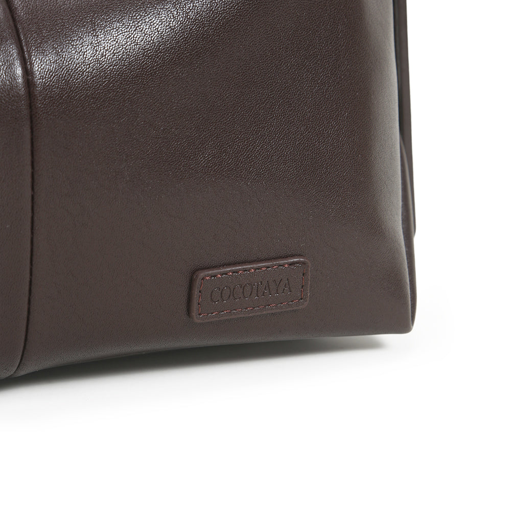 Retro high-quality fashion lady PU leather shoulder large-capacity solid color leisure bag