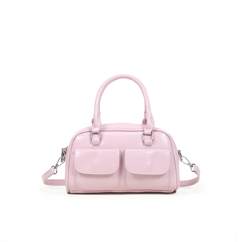 Fashionable multi-pocket design handbag, simple solid color shoulder messenger bag