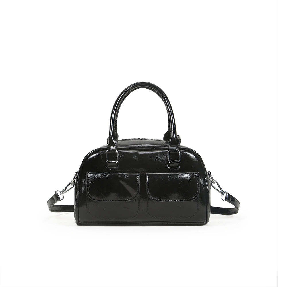 Fashionable multi-pocket design handbag, simple solid color shoulder messenger bag