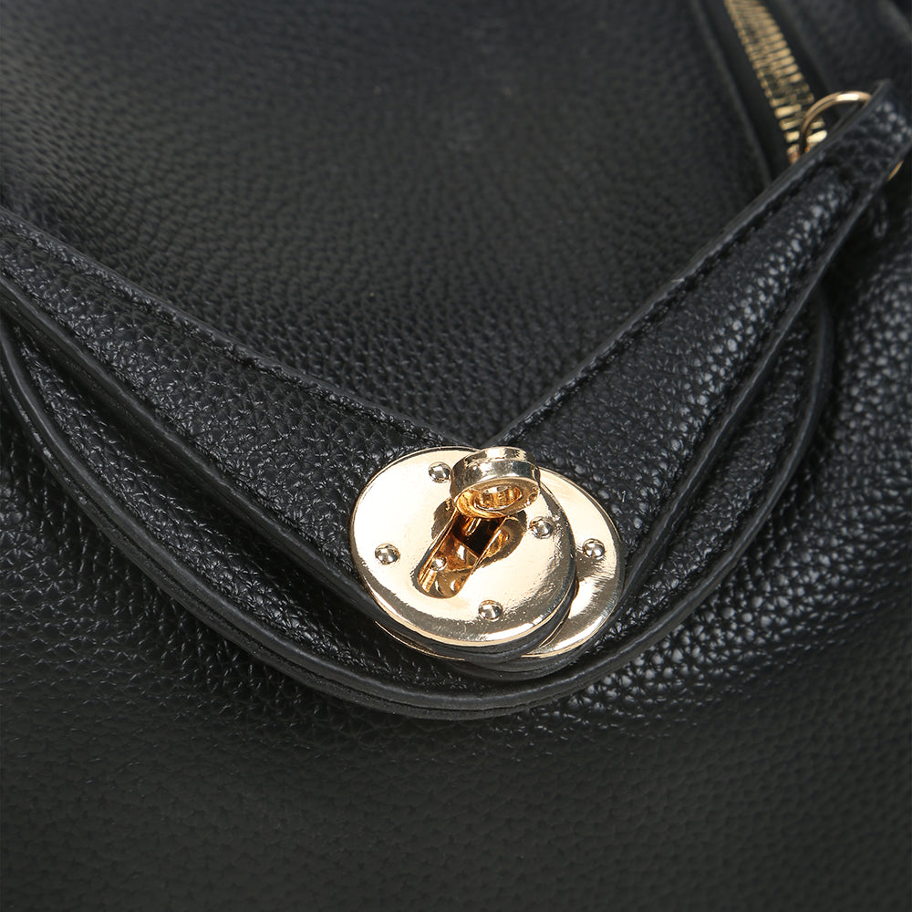 High-end handbag, simple and versatile small square bag, fashionable lock design shoulder messenger bag