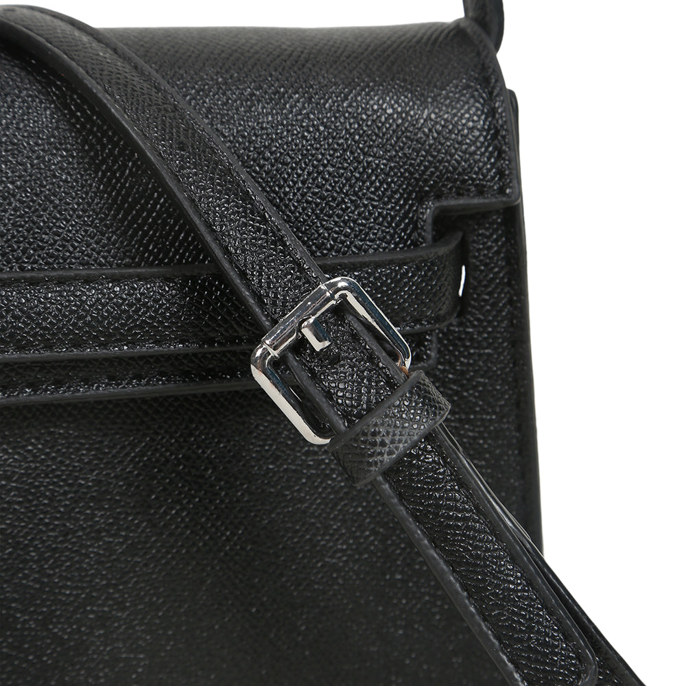Retro shoulder bag with stylish lock design, fashionable solid color high-quality messenger bag