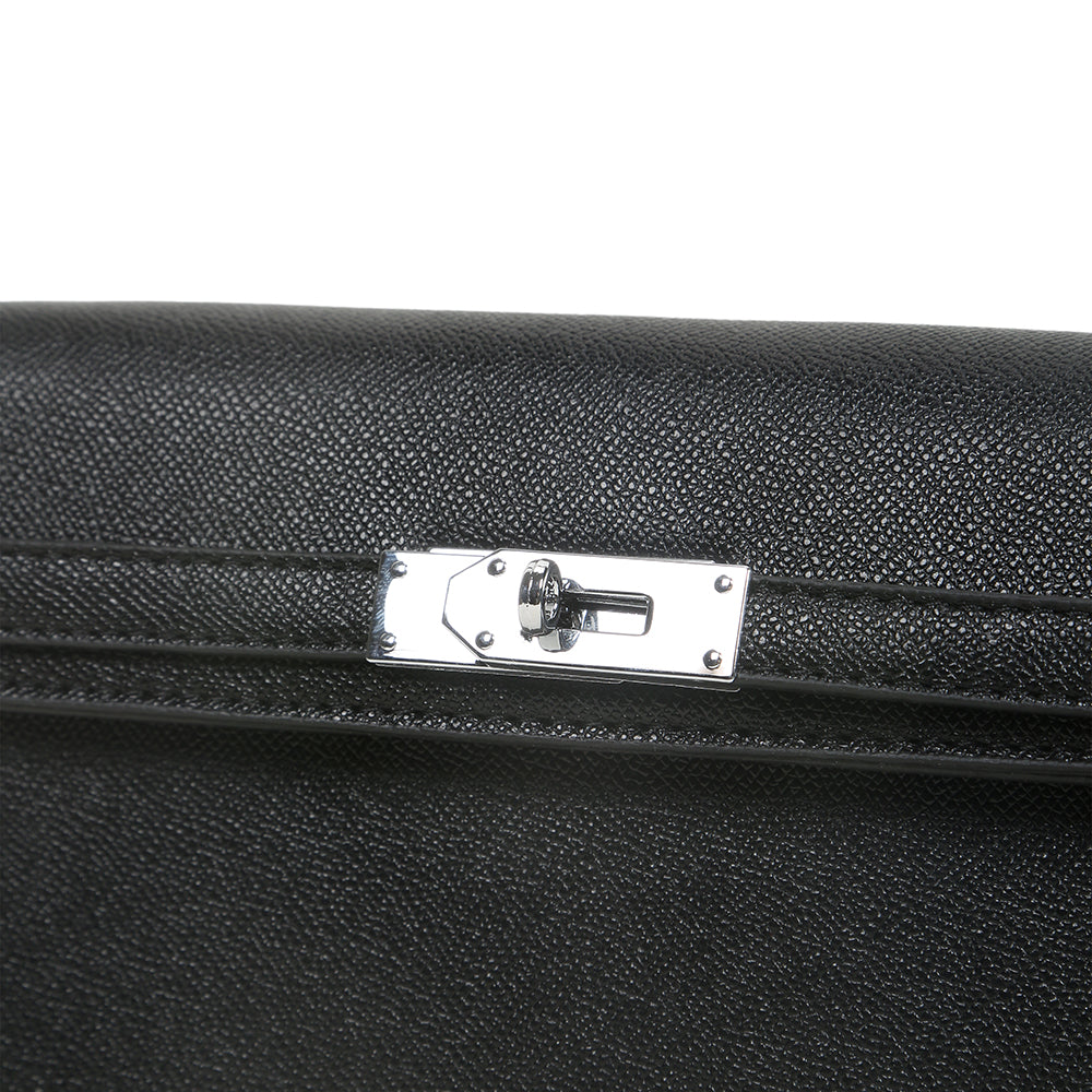 Retro shoulder bag with stylish lock design, fashionable solid color high-quality messenger bag