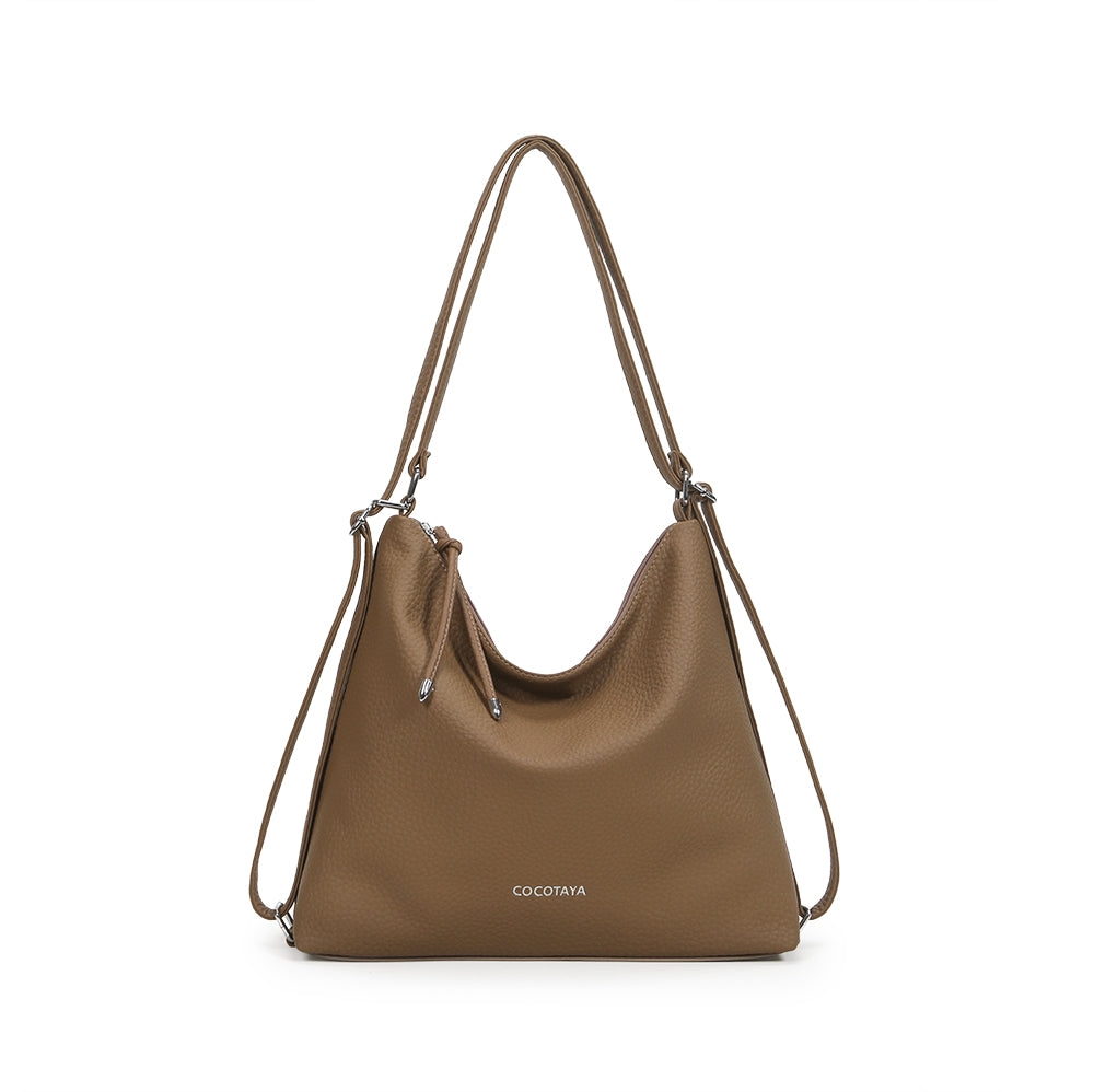 Fashion solid color handbag, large capacity PU material, crossbody bag, adjustable shoulder strap, multiple carrying methods
